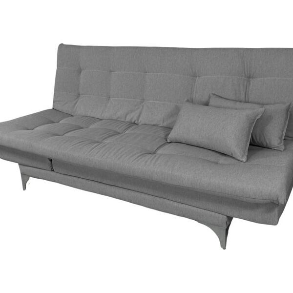 Sofá Cama Versátil Alumínio Linho Grafite Espuma D33 Império