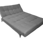 Sofá Cama Versátil Alumínio Linho Grafite Espuma D33 Império