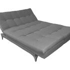 Sofá Cama Versátil Alumínio Linho Grafite Espuma D33 Império