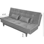 Sofá Cama Versátil Alumínio Linho Grafite Reclinável Luxo Imp