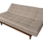 Sofá Cama Versátil Madero Linho Bege Reclinável Luxo Império