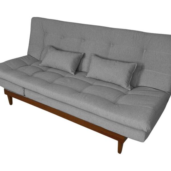 Sofá Cama Versátil Madero Linho Branco Reclinável Luxo Império