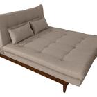 Sofá Cama Versátil Madero Linho Espuma D33 Bege Império