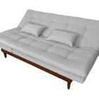 Sofá Cama Versátil Madero Linho Espuma D33 Gelo Império