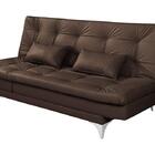 Sofá Cama Versátil Pés De Alumínio Corano Marrom