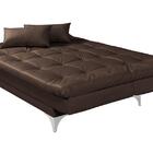 Sofá Cama Versátil Pés De Alumínio Corano Marrom