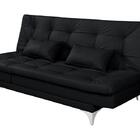Sofá Cama Versátil Pés De Alumínio Corano Preto