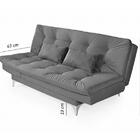 Sofá Cama Versátil Pés De Alumínio Espuma D33 Amarelo Império