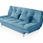 Sofá Cama Versátil Pés De Alumínio Espuma D33 Azul Turquesa I