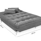 Sofá Cama Versátil Pés De Alumínio Espuma D33 Chocolate Impér