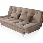 Sofá Cama Versátil Pés De Alumínio Espuma D33 Chocolate Impér