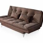 Sofá Cama Versátil Pés De Alumínio Espuma D33 Marrom Império