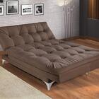 Sofá Cama Versátil Pés De Alumínio Espuma D33 Marrom Império