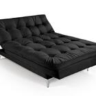 Sofá Cama Versátil Pés De Alumínio Espuma D33 Preto Império