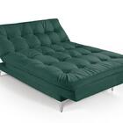 Sofá Cama Versátil Pés De Alumínio Espuma D33 Verde Império