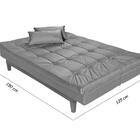 Sofá Cama Versátil Pés De Madeira Corano Branco