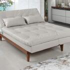 Sofá Cama Versátil Pés De Madeira Corano Gelo