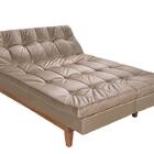 Sofá Cama Versátil Pés De Madeira Espuma D33 Chocolate