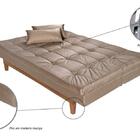 Sofá Cama Versátil Pés De Madeira Espuma D33 Chocolate