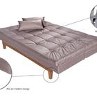 Sofá Cama Versátil Pés De Madeira Espuma D33 Nude