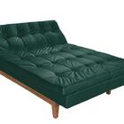 Sofá Cama Versátil Pés De Madeira Espuma D33 Verde