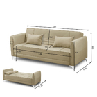 Sofá Cama Vitoria 2,00m 3 Lugares Suede Bege Adonai Estofados