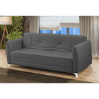 Sofá Cama Vitoria 2,00m 3 Lugares Suede Cinza Adonai Estofados