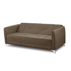 Sofá Cama Vitoria 2,00m 3 Lugares Suede Marrom Adonai Estofad