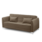 Sofá Cama Vitoria 2,00m 3 Lugares Suede Marrom Adonai Estofad