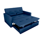Sofá Cama You 146cm Reclinável Manual Suede Azul Marinho - Sa