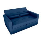Sofá Cama You 146cm Reclinável Manual Suede Azul Marinho - Sa