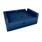 Sofá Cama You 146cm Reclinável Manual Suede Azul Marinho - Sa