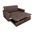 Sofá Cama You 146cm Reclinável Manual Suede Marrom Escuro - S