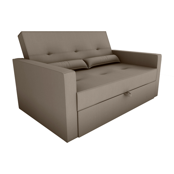 Sofá Cama You 146cm Reclinável Manual Suede Marrom - Sallar H