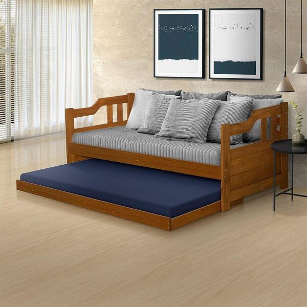 Sofá Cama Zurique Vintage Madeira Maciça Imbuia - Php Mobilia