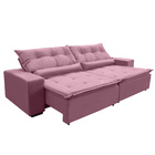 Sofá Canadá Retrátil E Reclinável 2,52 M Suede Rosa
