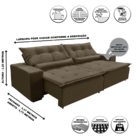 Sofá Canadá Retratil E Reclinavel 2,92 Mts Suede Capuccino Ca
