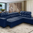 Sofá Canto Chaise D 280 X 220 Cm Retrátil Mola Bonnel Pillow