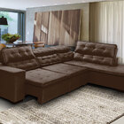 Sofá Canto Chaise D 280 X 220 Cm Retrátil Mola Bonnel Pillow