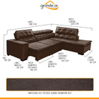 Sofá Canto Chaise D 280 X 220 Cm Retrátil Mola Bonnel Pillow