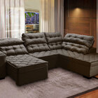 Sofá Canto Chaise D 300x227 Cm Retrátil Reclinável Mola Bonne