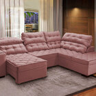 Sofá Canto Chaise D 300x227 Cm Retrátil Reclinável Mola Bonne