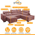 Sofá Canto Chaise D 300x227 Cm Retrátil Reclinável Mola Bonne