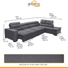 Sofá Canto Chaise D 360 X 220 Cm Retrátil Mola Bonnel Pillow