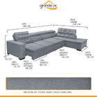 Sofá Canto Chaise D 360x220 Cm Retrátil Mola Bonnel Pillow D2
