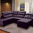 Sofá Canto Chaise E 227x300 Cm Retrátil Reclinável D28 Mola B