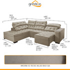 Sofá Canto Chaise E 227x300 Cm Retrátil Reclinável Mola Bonne