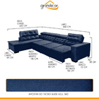 Sofá Canto Chaise E 360 X 220 Cm Retrátil Mola Bonnel Pillow