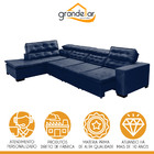 Sofá Canto Chaise E 360 X 220 Cm Retrátil Mola Bonnel Pillow