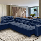 Sofá Canto Chaise E 360 X 220 Cm Retrátil Mola Bonnel Pillow